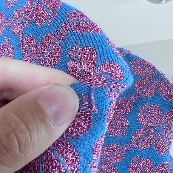 Kate Spade Women’s Blue and Pink Floral Preppy Collared Button Patterned Top - Picture 12 of 12